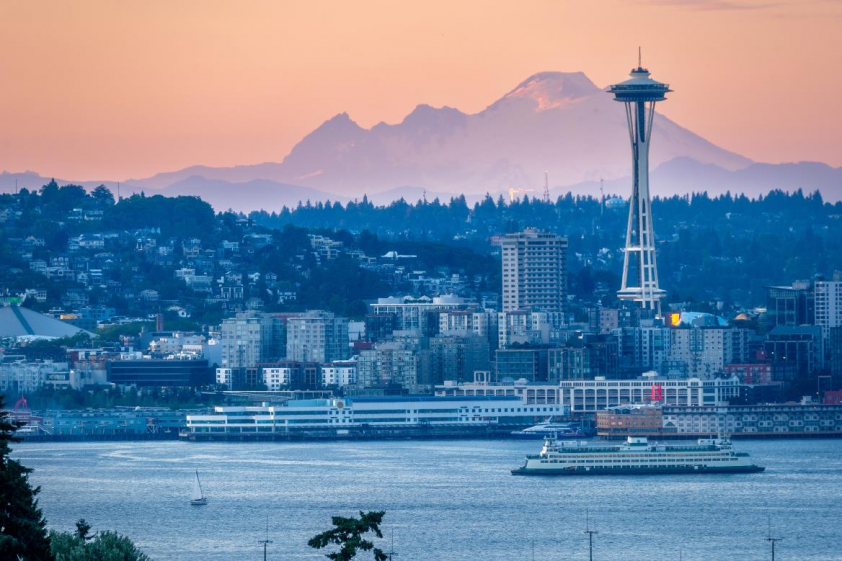 Skyline view of Seattle from across the water